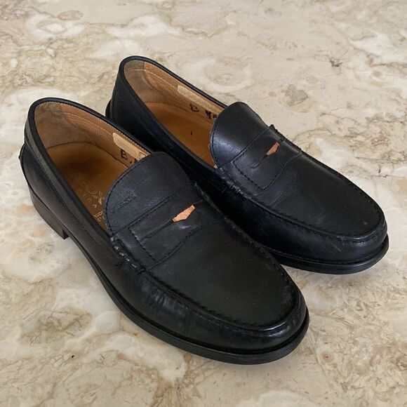 GEOX Respira Black Leather Classic Penny Loafers - Picture 4 of 12